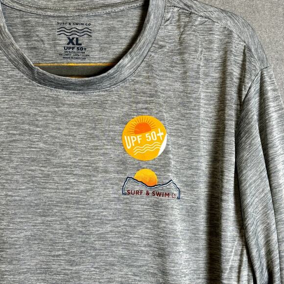 Surf & Swim Swim Tee UPF 50 Gray Beach Pool Vacation NEW XL - Picture 2 of 6